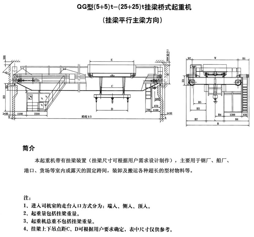 QG型挂梁桥式起重机